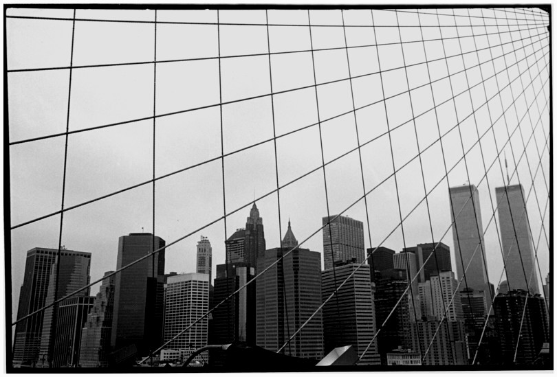 New-York-City, Brooklyn Bridge, Manhattan, Twin Towers, World Trade Center, 1988