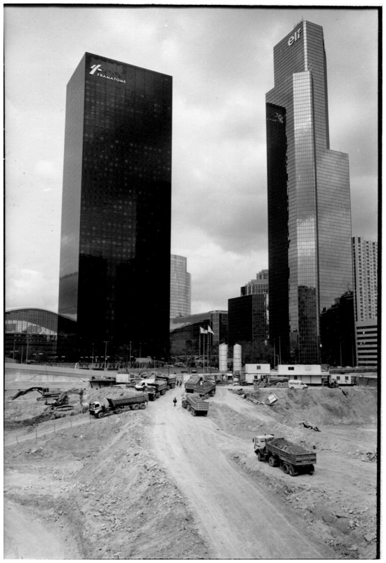 dbut du chantier de construction de Coeur Dfense, La Dfense