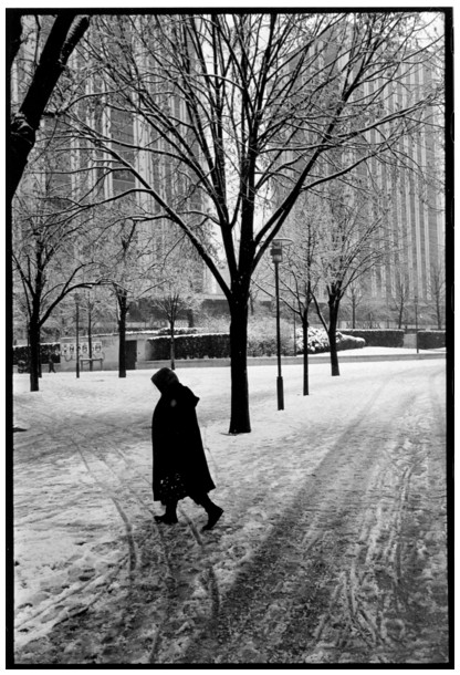Place des Ftes sous la neige, Paris